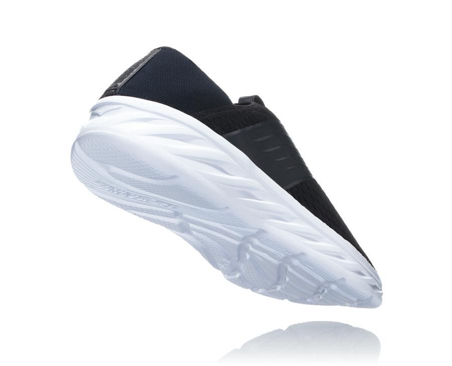 Hoka One One Mens Sandals - ORA Recovery - Black/White - ALFR28046